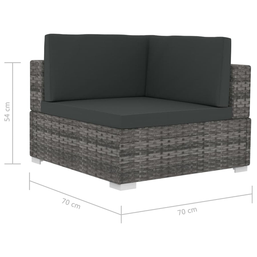 Hoekbanken Met Kussens Poly Rattan Grijs