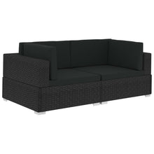 Hoekbanken Met Kussens Poly Rattan Zwart