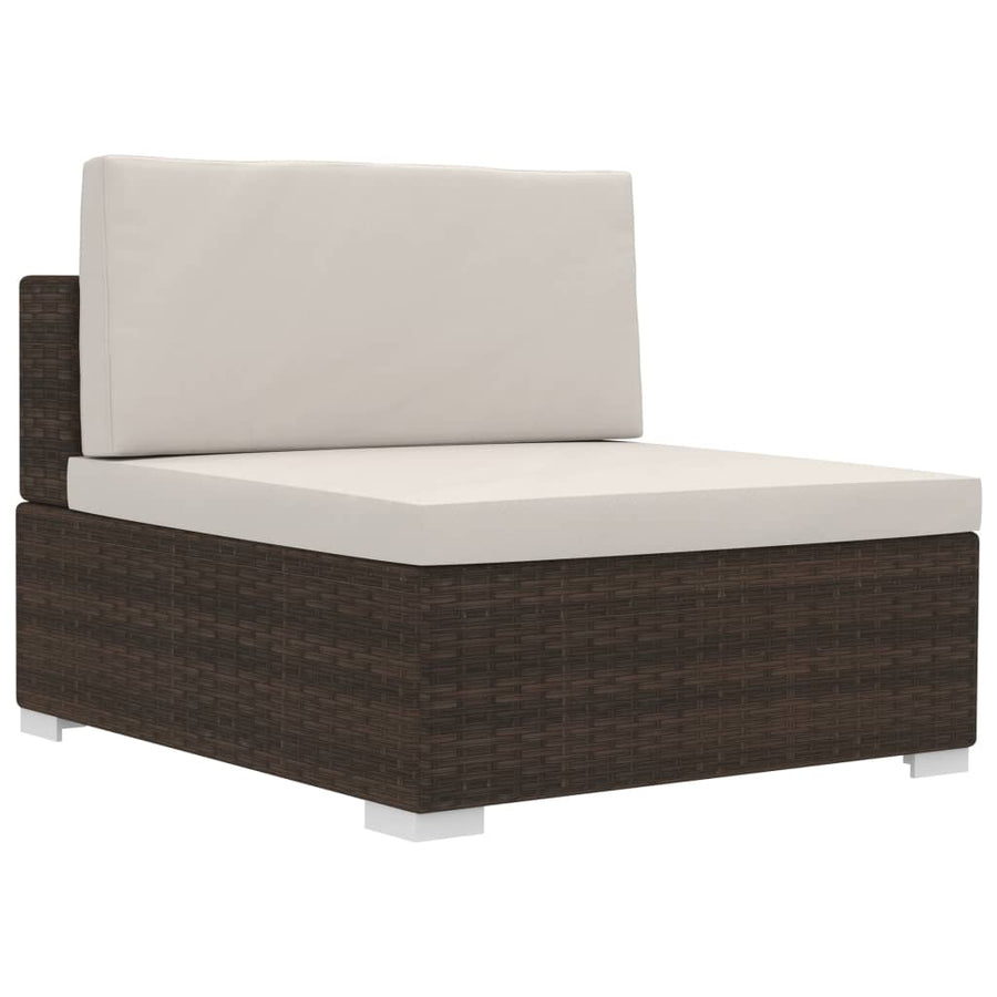 -Delige Loungeset Met Kussens Poly Rattan 3 Bruin