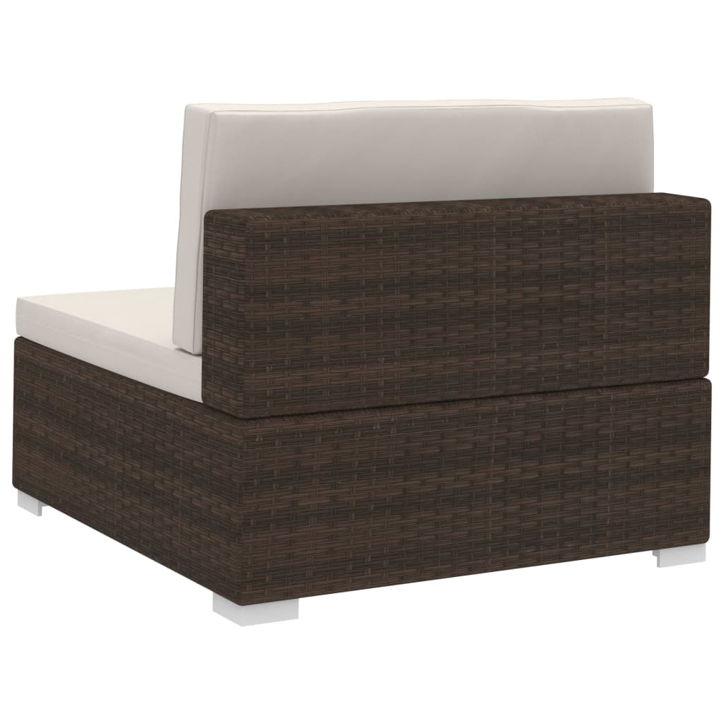-Delige Loungeset Met Kussens Poly Rattan 3 Bruin