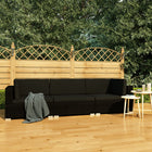 -Delige Loungeset Met Kussens Poly Rattan 3 Zwart