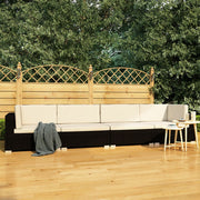 Loungeset 4-delig poly rattan zwart