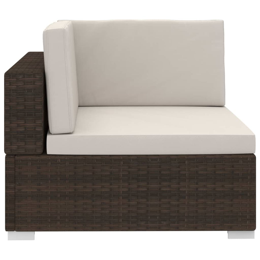 -Delige Loungeset Met Kussens Poly Rattan 4 Bruin