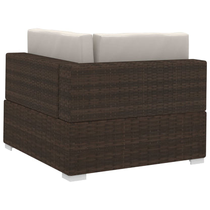 -Delige Loungeset Met Kussens Poly Rattan 4 Bruin