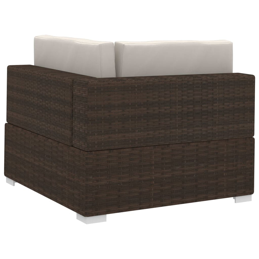 -Delige Loungeset Met Kussens Poly Rattan 4 Bruin