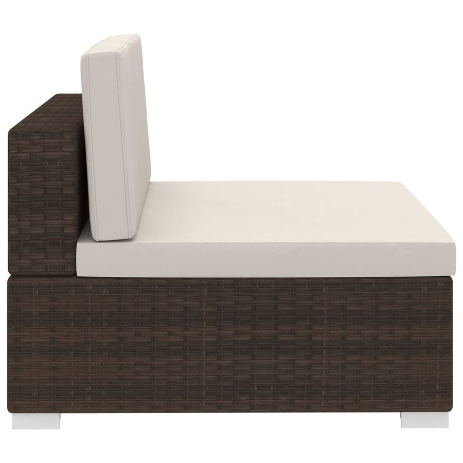 -Delige Loungeset Met Kussens Poly Rattan 4 Bruin