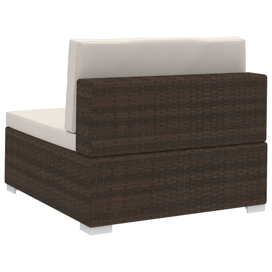 -Delige Loungeset Met Kussens Poly Rattan 4 Bruin