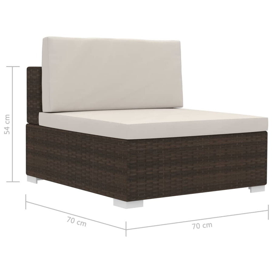 -Delige Loungeset Met Kussens Poly Rattan 4 Bruin