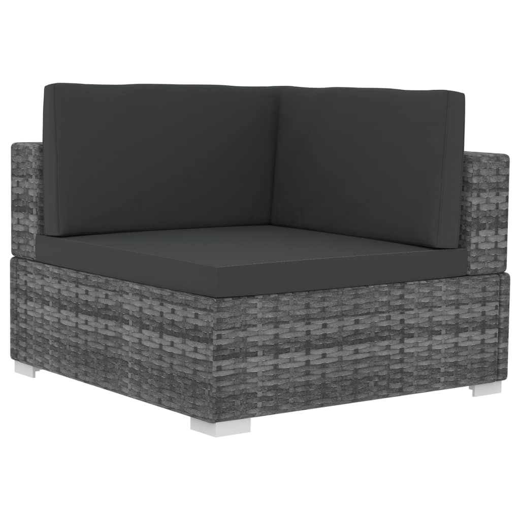 -Delige Loungeset Met Kussens Poly Rattan 4 Grijs