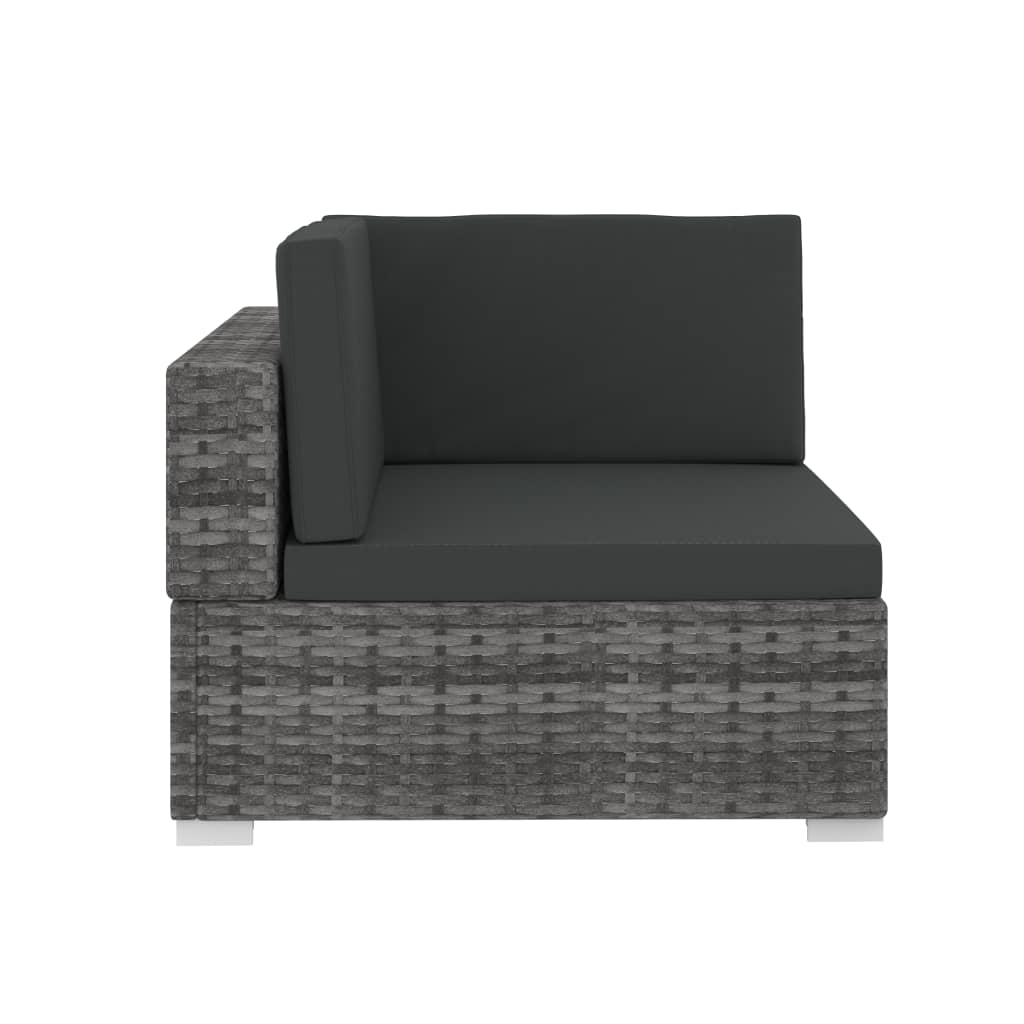 -Delige Loungeset Met Kussens Poly Rattan 4 Grijs