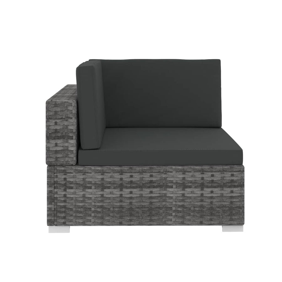-Delige Loungeset Met Kussens Poly Rattan 4 Grijs
