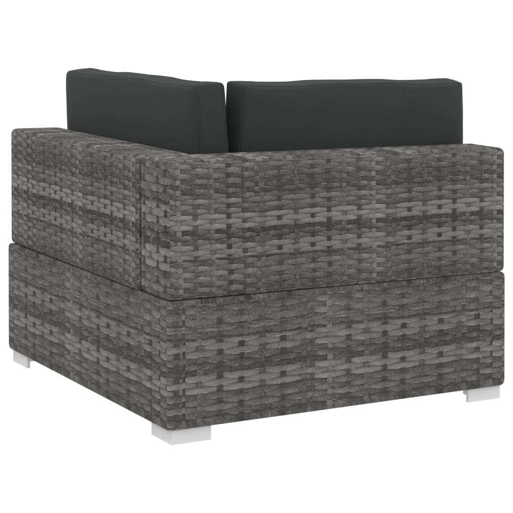 -Delige Loungeset Met Kussens Poly Rattan 4 Grijs