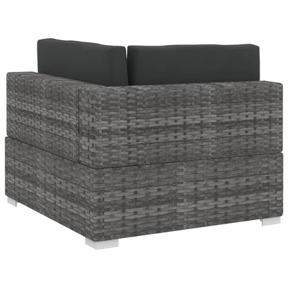 -Delige Loungeset Met Kussens Poly Rattan 4 Grijs