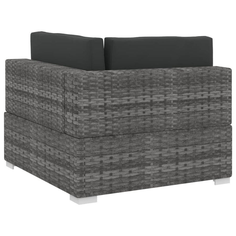 -Delige Loungeset Met Kussens Poly Rattan 4 Grijs