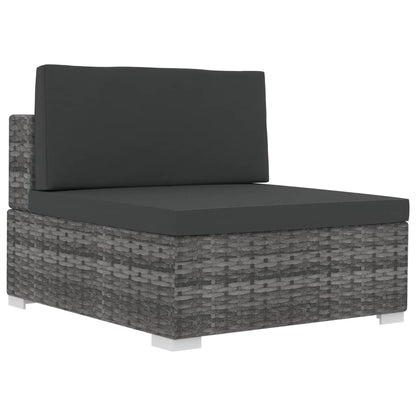 -Delige Loungeset Met Kussens Poly Rattan 4 Grijs