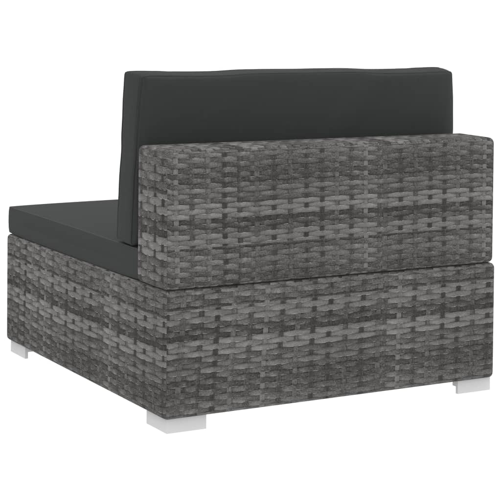 -Delige Loungeset Met Kussens Poly Rattan 4 Grijs