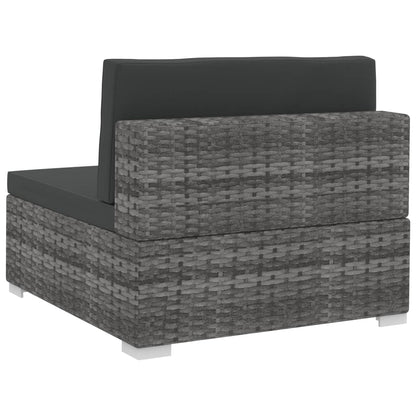 -Delige Loungeset Met Kussens Poly Rattan 4 Grijs