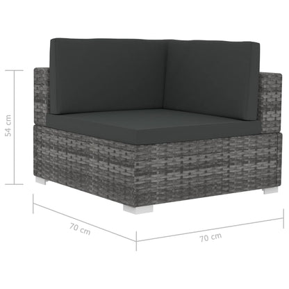 -Delige Loungeset Met Kussens Poly Rattan 4 Grijs