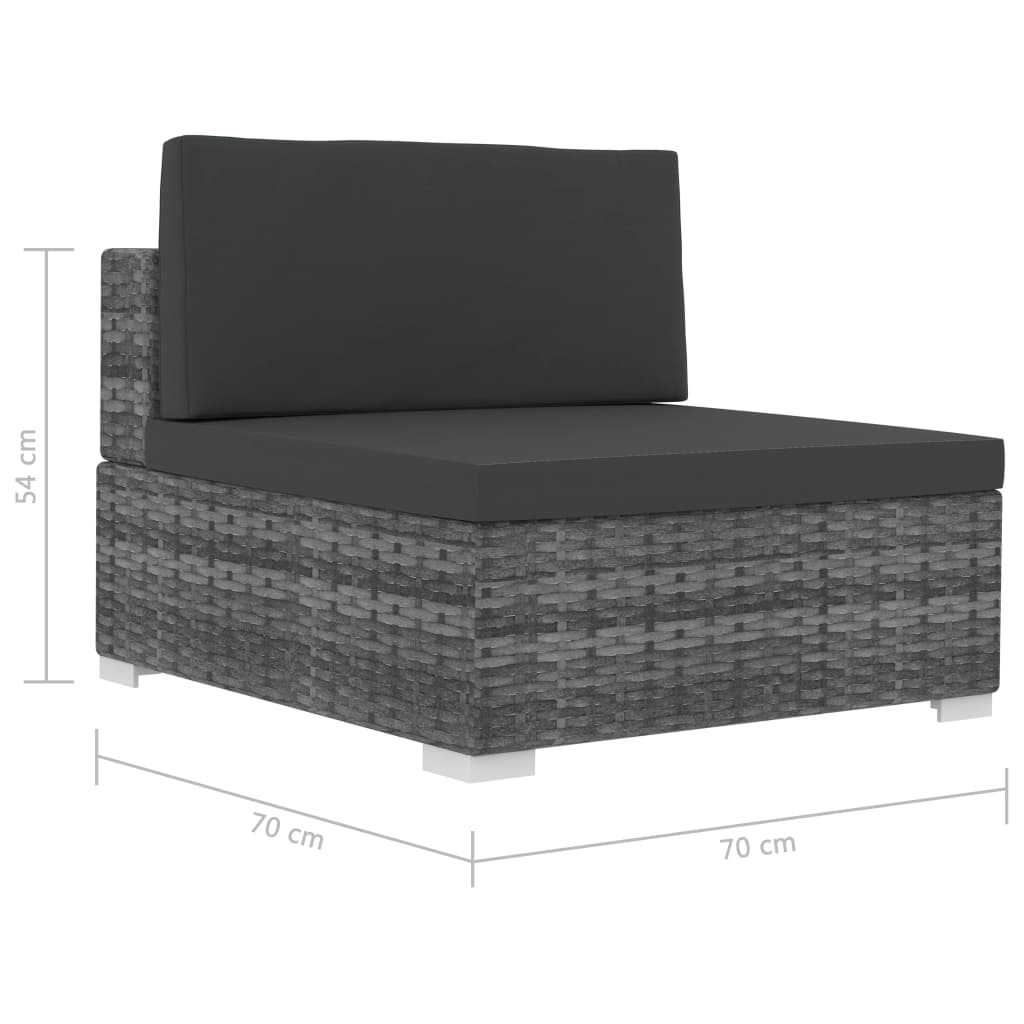 -Delige Loungeset Met Kussens Poly Rattan 4 Grijs