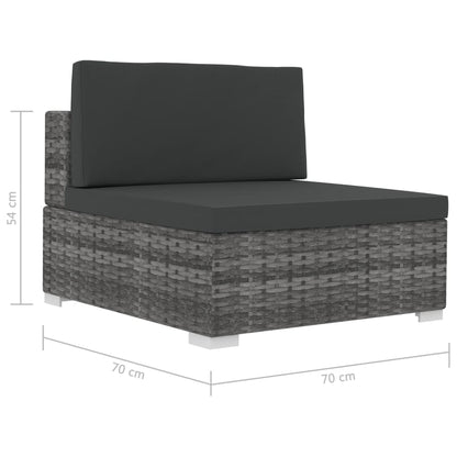 -Delige Loungeset Met Kussens Poly Rattan 4 Grijs