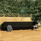 -Delige Loungeset Met Kussens Poly Rattan 4 Zwart