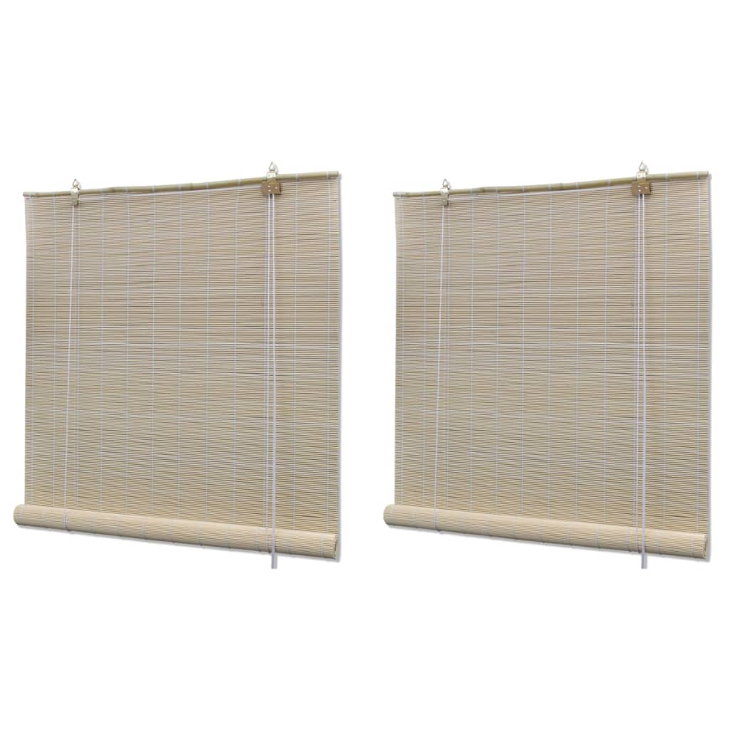 Rolgordijnen 2 St 120X160 Cm Bamboe Natuurlijk 120 x 160 cm (2 pcs)