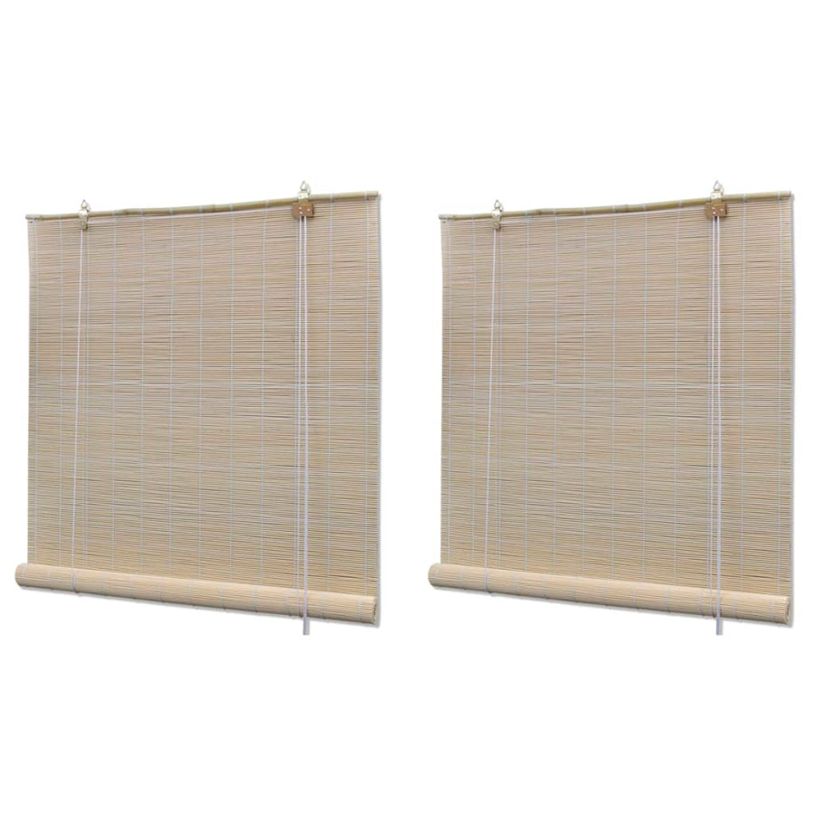 Rolgordijnen 2 St 120X160 Cm Bamboe Natuurlijk 120 x 160 cm (2 pcs)