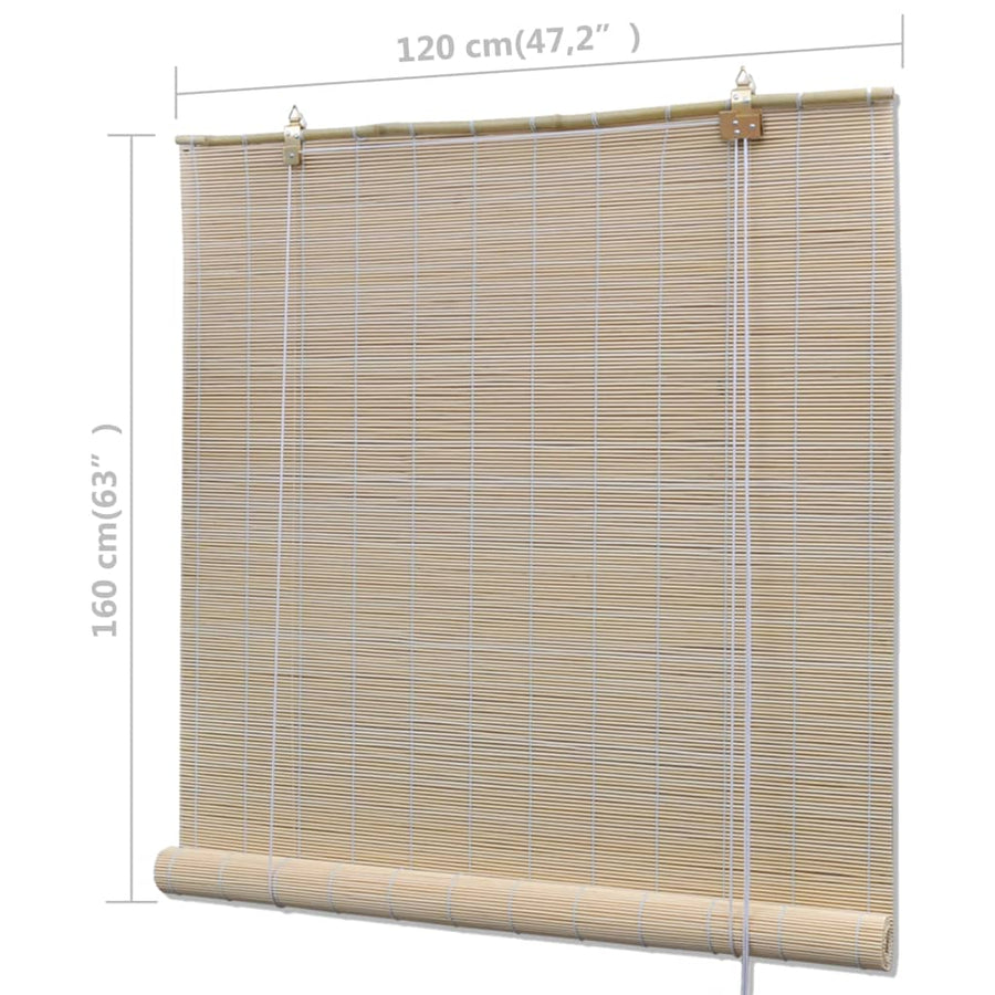 Rolgordijnen 2 St 120X160 Cm Bamboe Natuurlijk 120 x 160 cm (2 pcs)