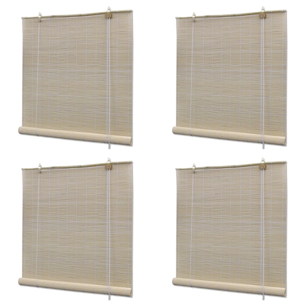 Rolgordijnen 4 St 120X160 Cm Bamboe Natuurlijk 120 x 160 cm (4 pcs)
