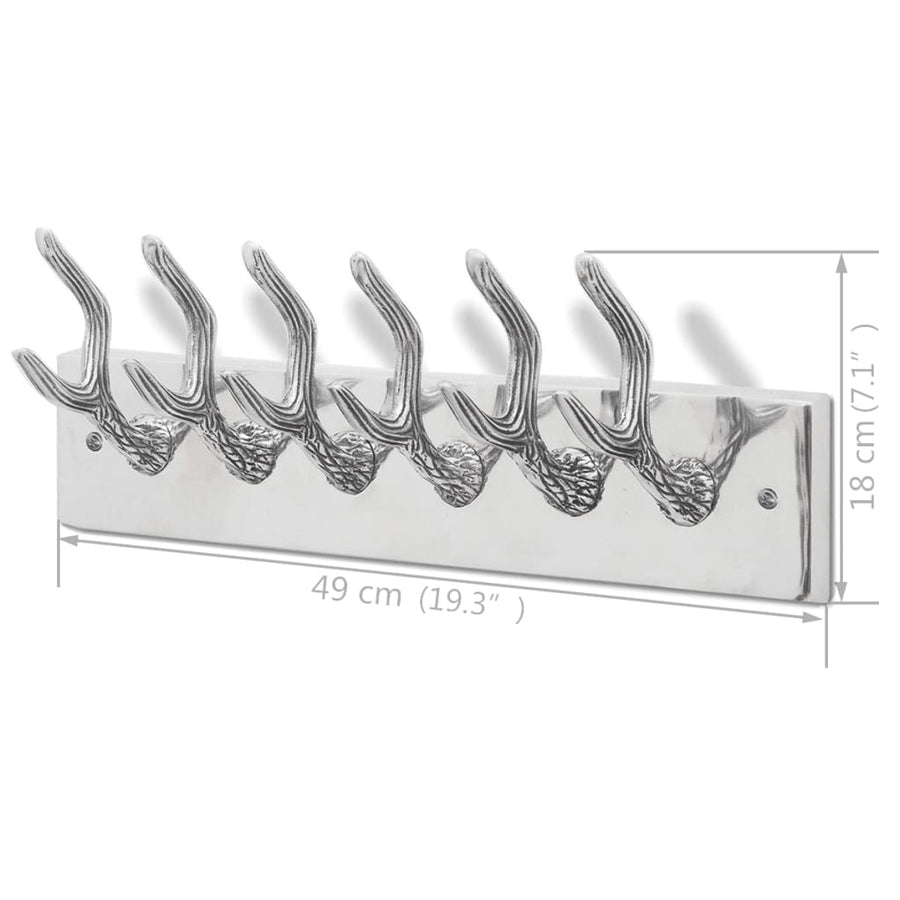 Kapstokken 2 st aluminium zilverkleurig
