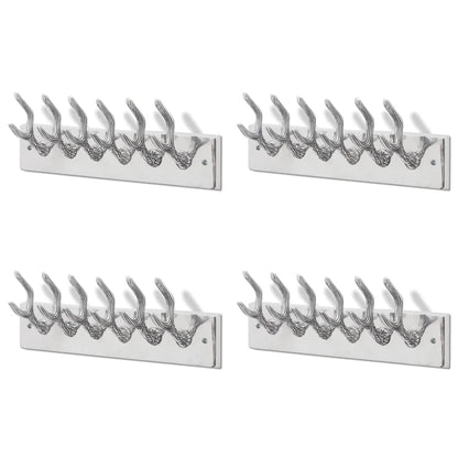 Kapstokken 4 St Aluminium Zilverkleurig
