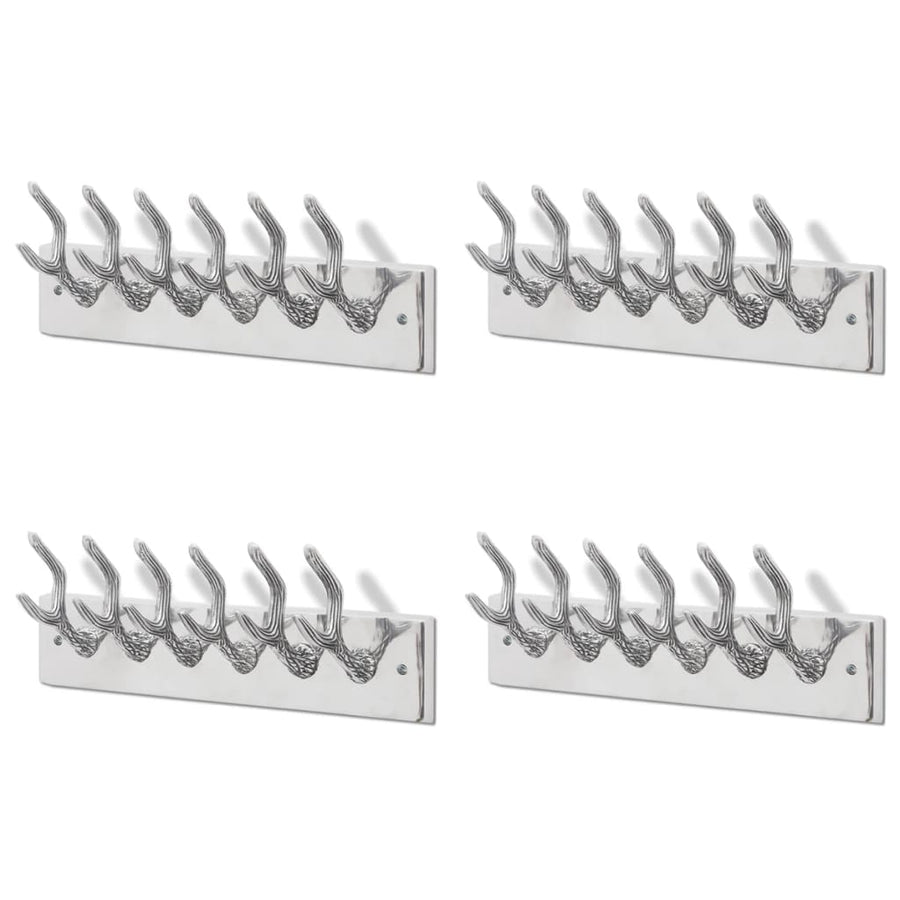 Kapstokken 4 St Aluminium Zilverkleurig