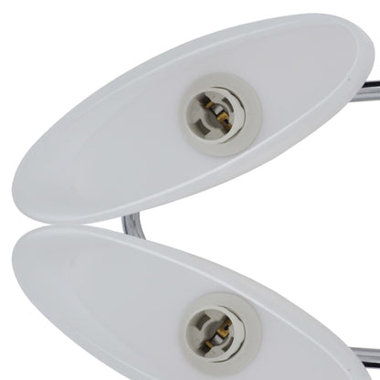 Plafondlamp Met Ellipsvormige Glazen Kappen 4 St E14 Witte Buitenkant / Witte Binnenkant