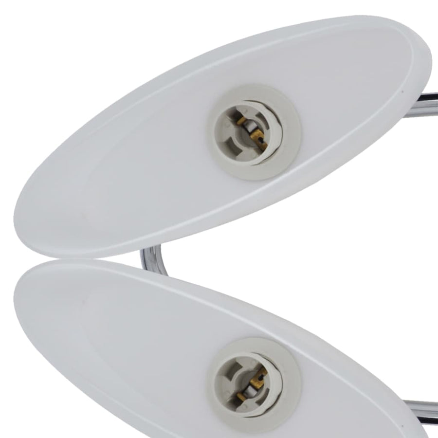 Plafondlamp Met Ellipsvormige Glazen Kappen 4 St E14 Witte Buitenkant / Witte Binnenkant
