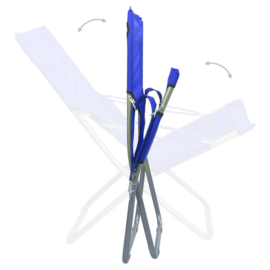 Strandstoelen 2 St Inklapbaar Stof Blauw