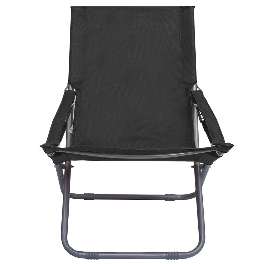 Strandstoelen Inklapbaar Stof Zwart