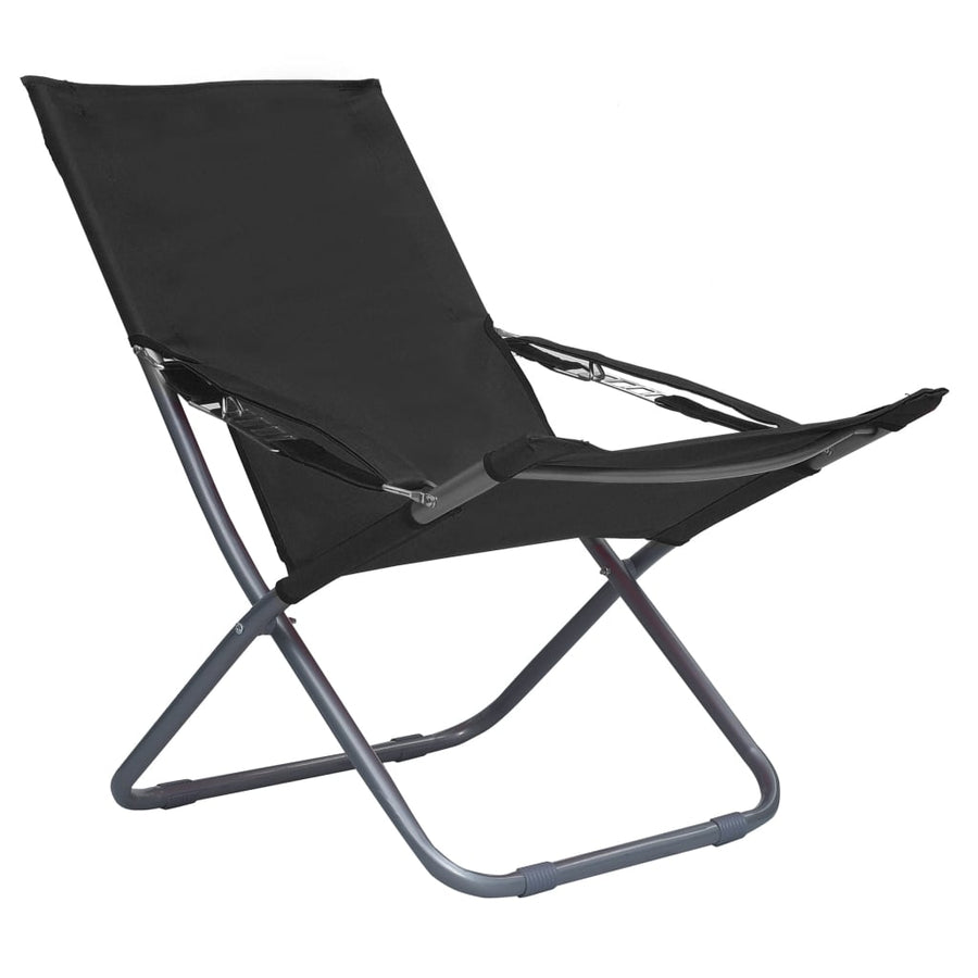 Strandstoelen Inklapbaar Stof Zwart