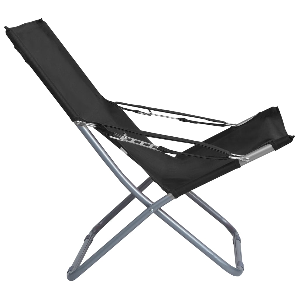 Strandstoelen Inklapbaar Stof Zwart