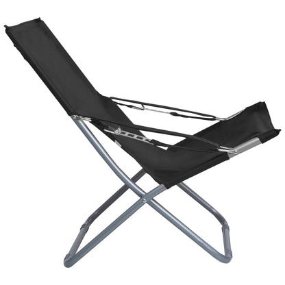 Strandstoelen Inklapbaar Stof Zwart
