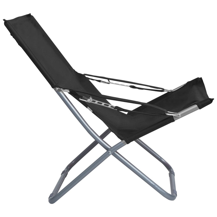 Strandstoelen Inklapbaar Stof Zwart