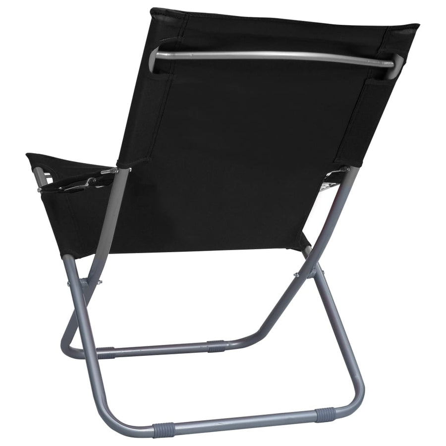 Strandstoelen Inklapbaar Stof Zwart