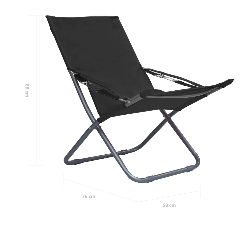 Strandstoelen Inklapbaar Stof Zwart