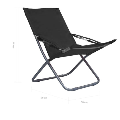 Strandstoelen Inklapbaar Stof Zwart