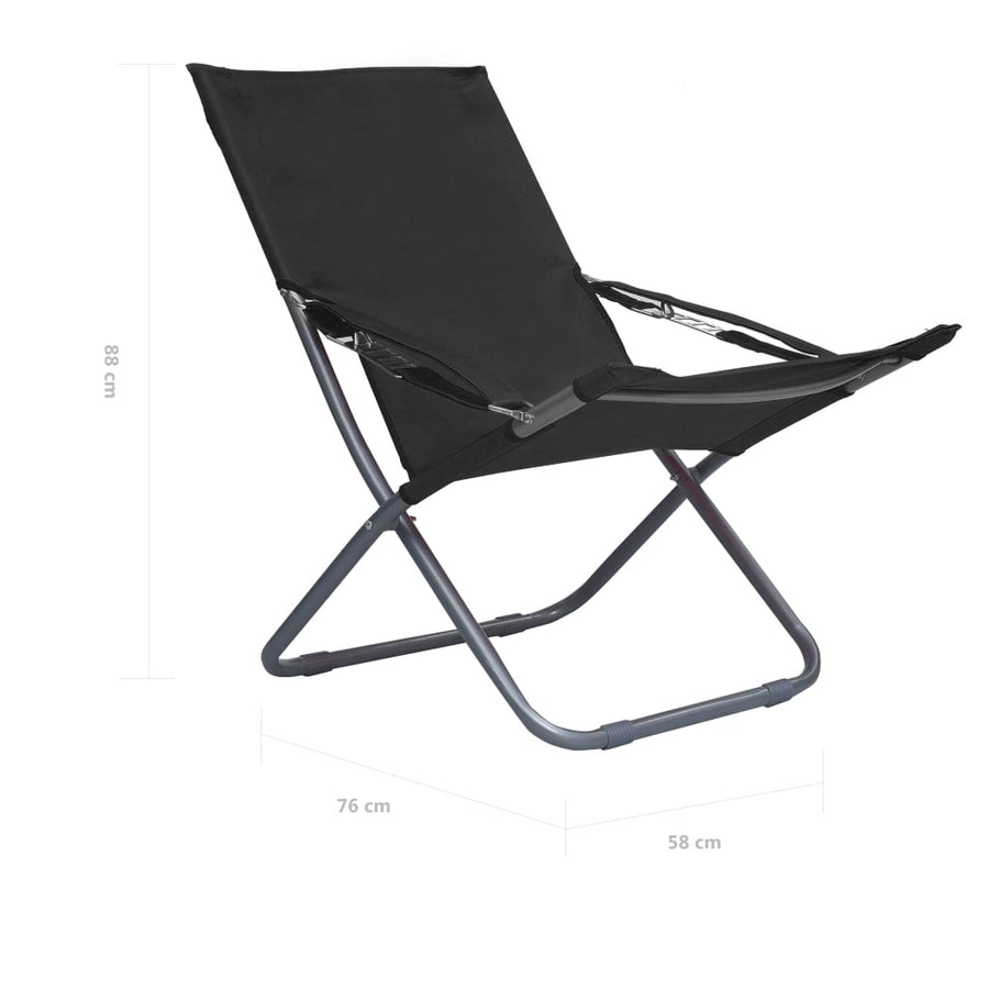 Strandstoelen Inklapbaar Stof Zwart