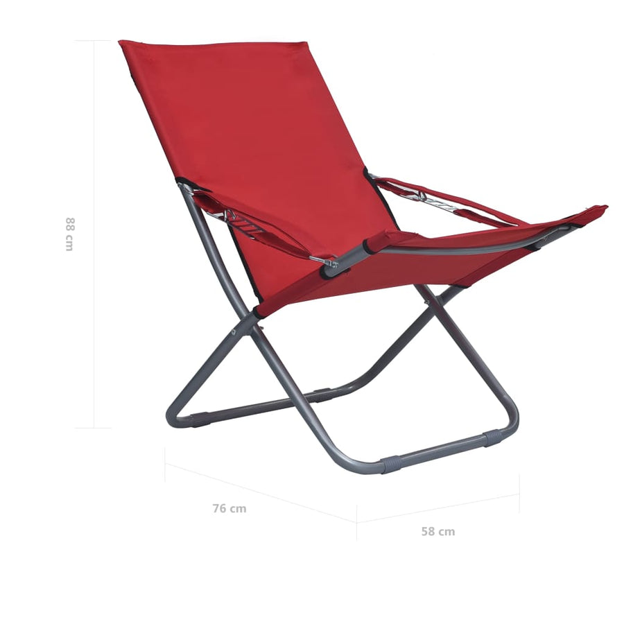 Strandstoelen Inklapbaar Stof Rood