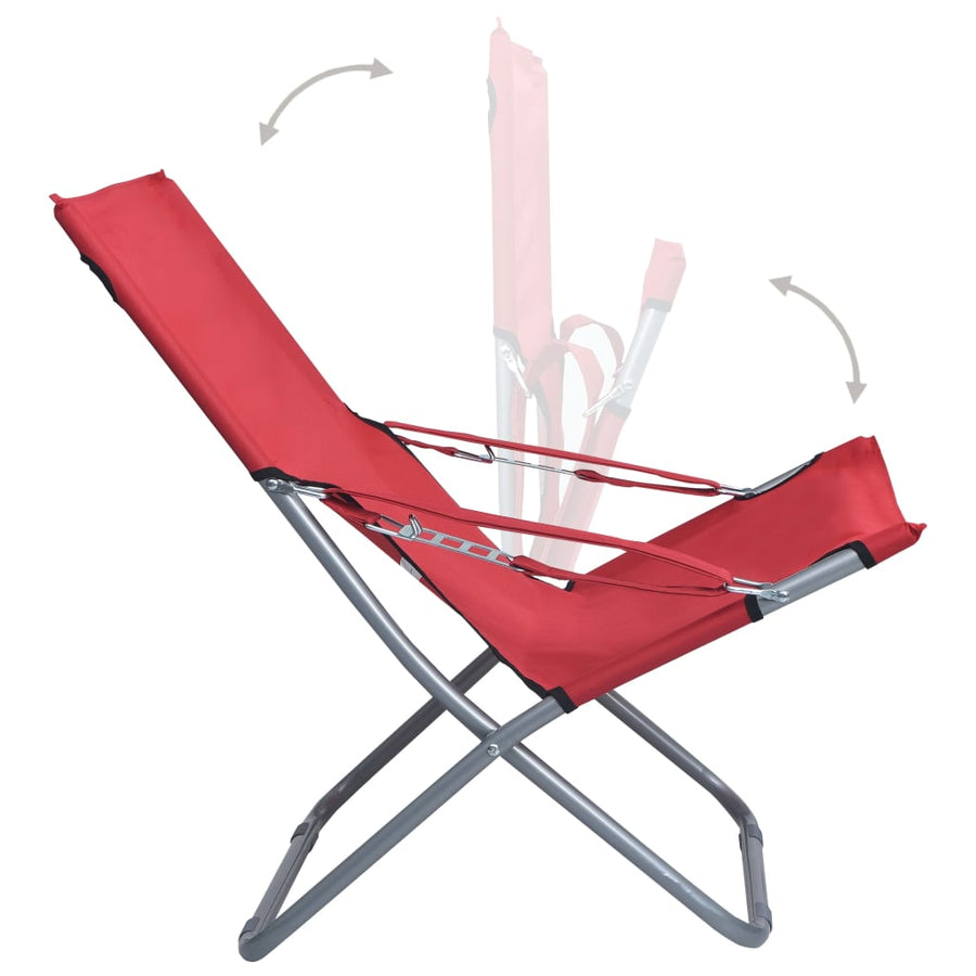 Strandstoelen Inklapbaar Stof Rood