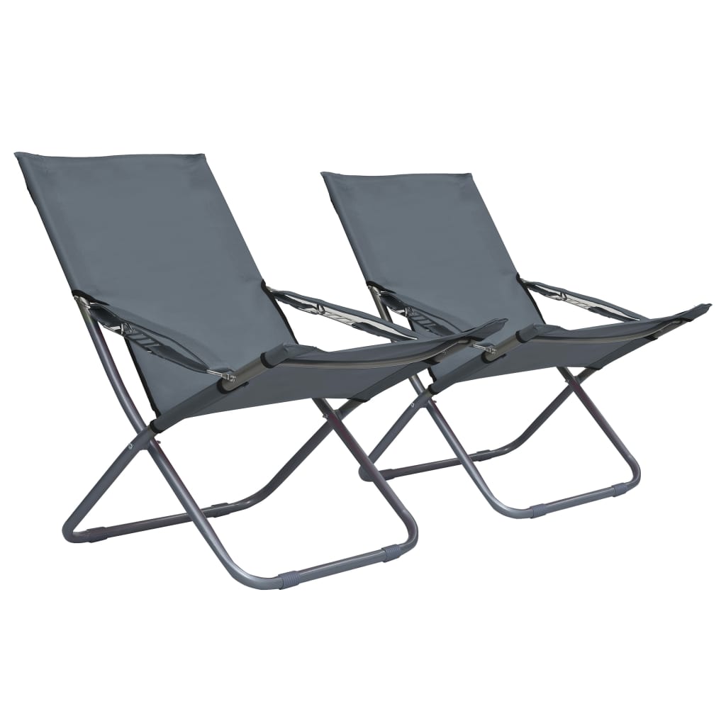 Strandstoelen Inklapbaar Stof Grijs