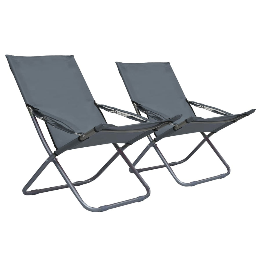 Strandstoelen Inklapbaar Stof Grijs