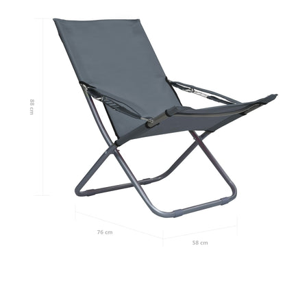 Strandstoelen Inklapbaar Stof Grijs