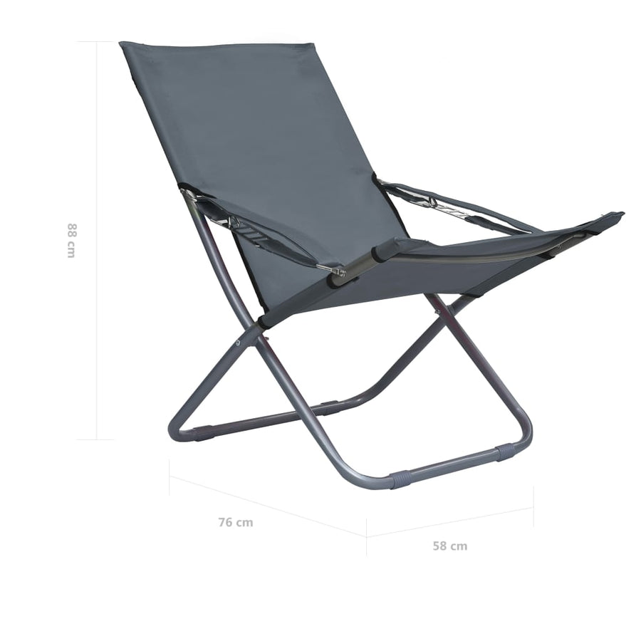 Strandstoelen Inklapbaar Stof Grijs